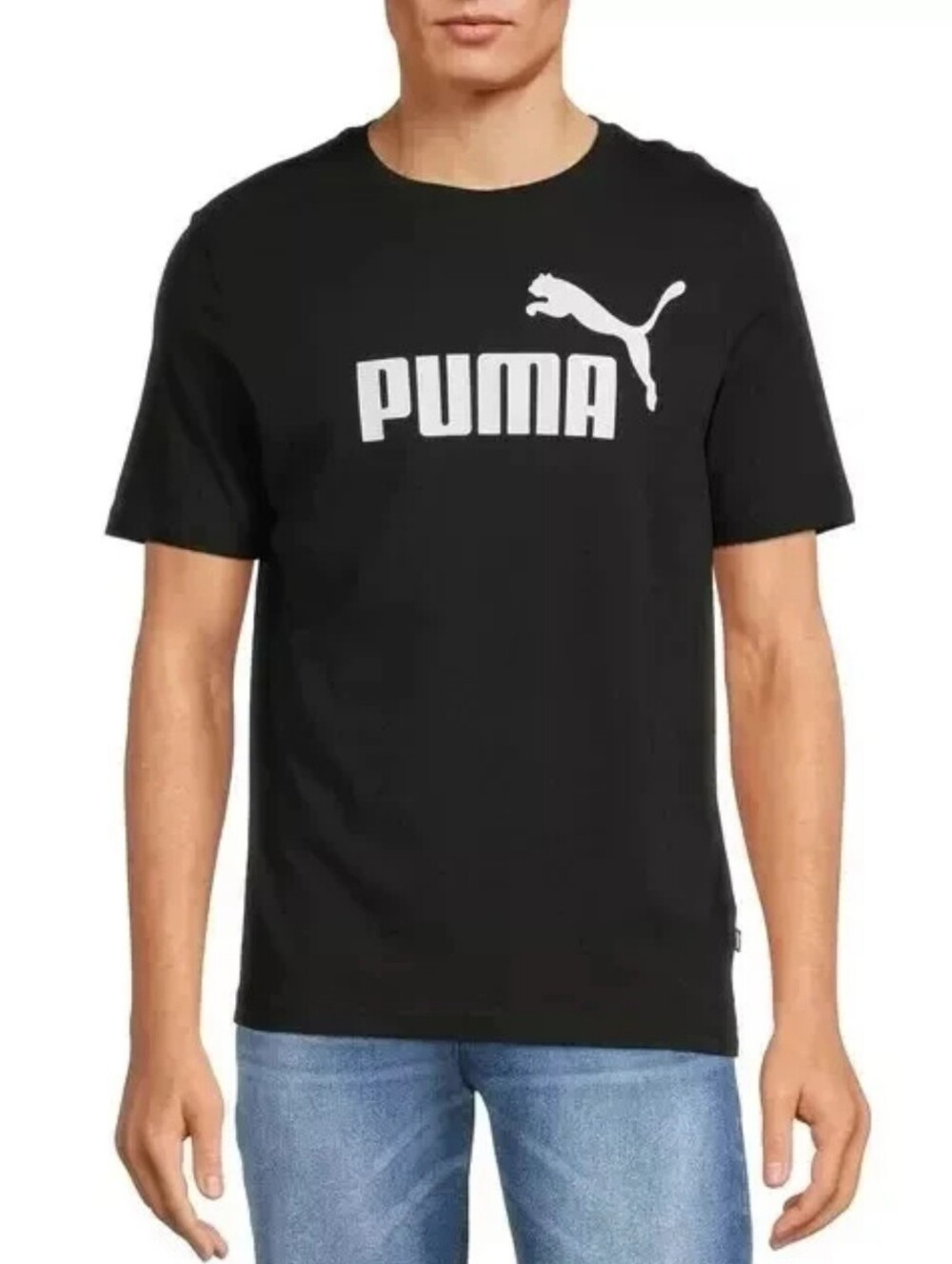 PUMA Men's Black Essential Logo Tee Shirt Size Medium